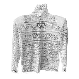 SANDRO Paris Blouse Hamia Blanc Lace Top Formal White Women’s Size Small New